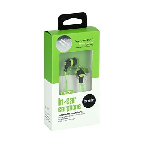 Havit mini 29EP, black/zelena sa mikrofonom slušalice Slike