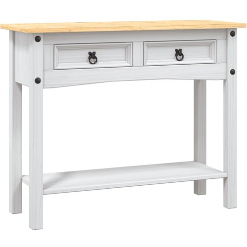 Maison Chic konzolna miza - miza ob steni mehiška borovina Corona Range bela 90x34,5x73cm, (21785990) Cene