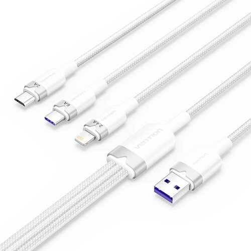 Vention Kabal USB-A na USB-C Lightning Micro 3u1 120W 1.5 bijeli Cijene