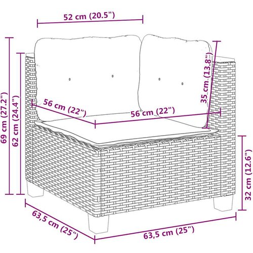 VidaXL 5-dijelni vrtni set sofa s jastucima bež od poliratana Slike