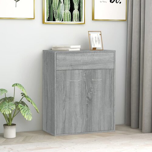 VidaXL Komoda siva sonoma 60x30x75 cm inženirski les Slike