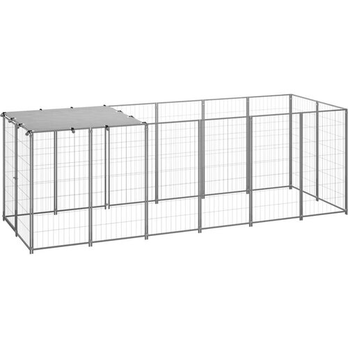 Pesji boks srebrn 330x110x110 cm jeklo Cene