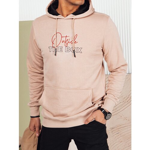 DStreet Bluza męska z kapturem beżowa Slike