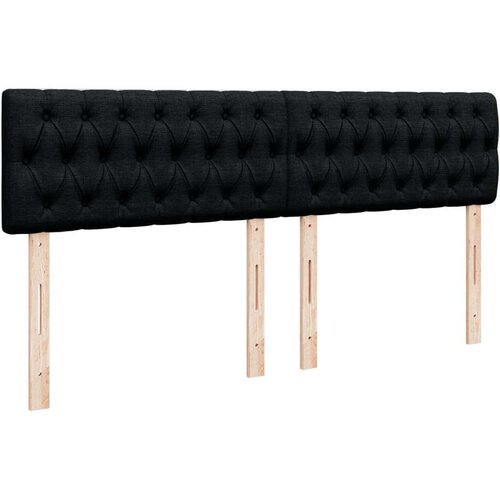 VidaXL Krevet s oprugama i madracem crni 180x200 cm od tkanine Slike