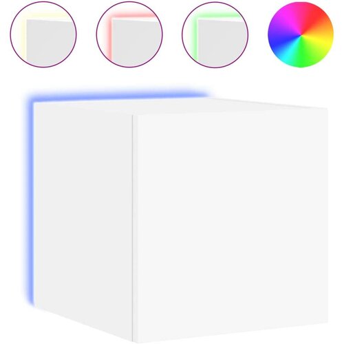  Zidni TV ormarić s LED svjetlima bijeli 30 5 x 35 x 30 cm Slike