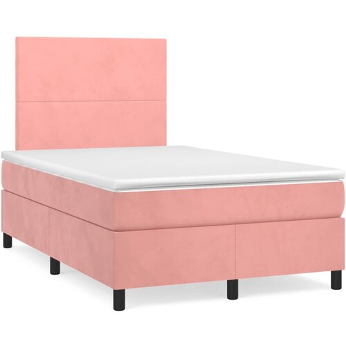  box spring s madracem LED ružičasti 120x190cm baršunasti Cene