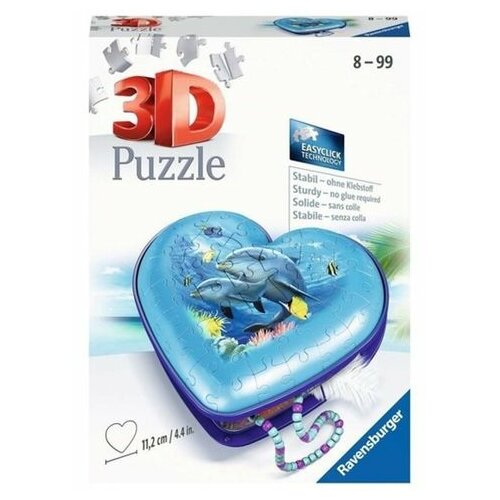 Ravensburger 3D puzzle kutija u obliku srca sa delfinima RA11172 Slike