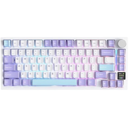 Attack Shark bežična gaming tastatur X820Ultra mehanička/trimode/tft screen/gasket/lavender Slike