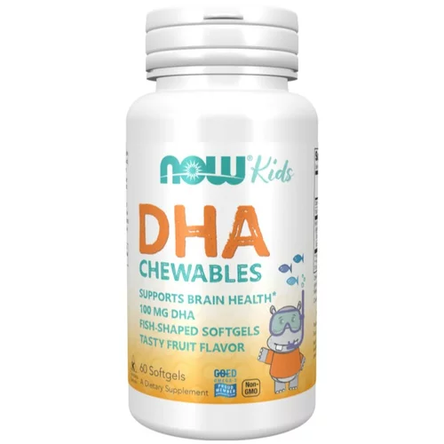 Now Foods Omega 3 za otroke DHK NOW (60 žvečljivih kapsul)