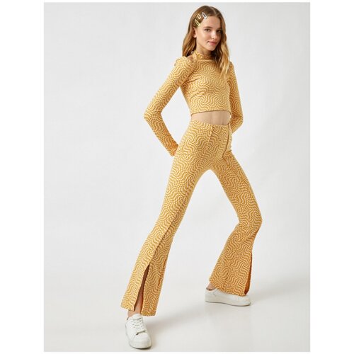 Koton Patterned Knitted Pants with Slits Slike