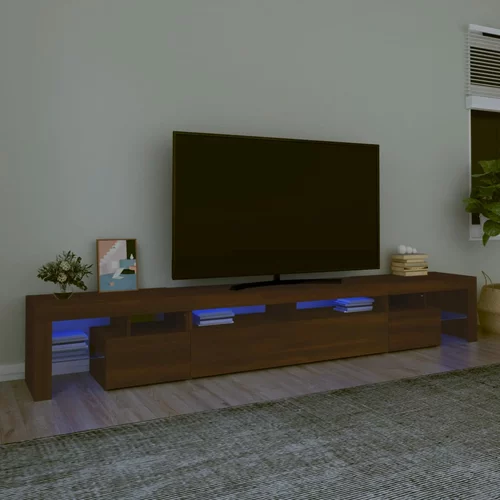TV ormarić s LED svjetlima boja smeđeg hrasta 260x36,5x40 cm