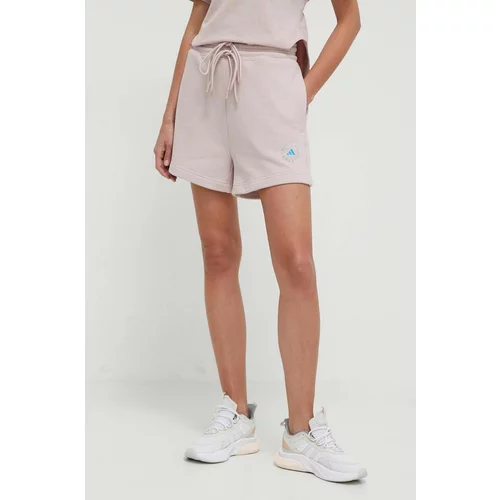 ADIDAS BY STELLA MCCARTNEY Kratke hlače za žene, boja: ružičasta, s tiskom, visoki struk
