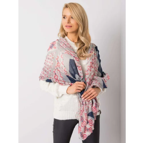 Fashion Hunters Gray and pink patterned shawl