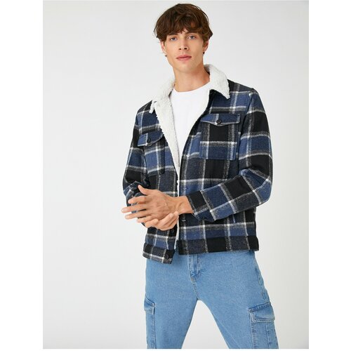 Koton Pocket Jacket Collar Detailed Checkered Slike