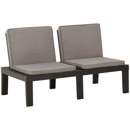 VidaXL Vrtna klop z blazino plastika siva, (20660660) Slike