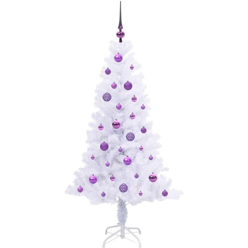 VidaXL Umjetno božićno drvce s stalakom Bijelo 150 cm PVC i čelik Slike