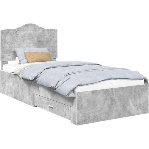  Krevetna konstrukcija s ladicama Betonski sivi 100 x 200 cm Slike