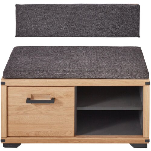 Linea Natura garderobna klop barve grafita, hrast artisan Cene