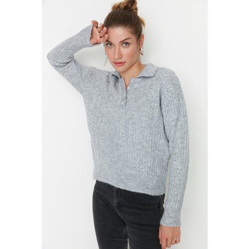 Trendyol Sweater - Gray - Oversize Slike