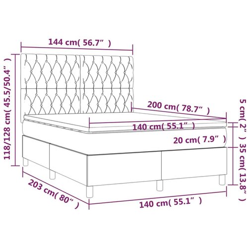 vidaXL Krevet s oprugama i madracem tamnozeleni 140x200 cm baršunasti Cene