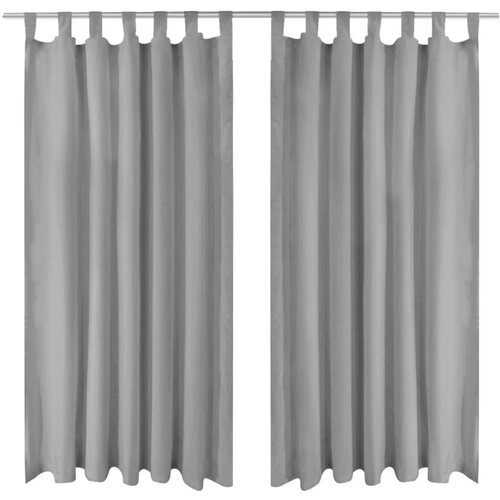 Furnova Zavese iz mikro satena 2 kosa z zankami 140x225 cm sive barve, (21917599) Cene
