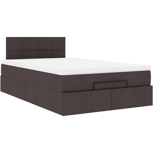 vidaXL Otomanski posteljni okvir z vzmetnico rjav 120x190 cm blago, (21609515) Cene