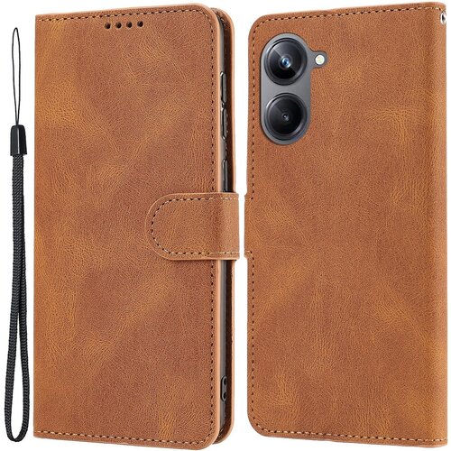 INORCO Za Realme 10 Pro 5G Wallet Phone Case Protipadni usnjeni ovitek za telefon s trakom, (22037074) Cene