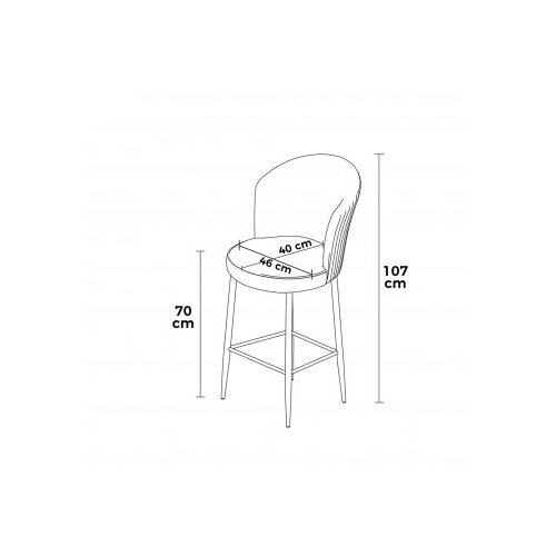 Hanah home set barskih stolica Uras, 2 dijela, crno-bijela Slike