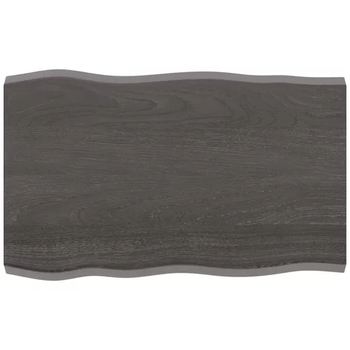 vidaXL Mizna plošča temno siva 80x50x4 cm obdelana trdna hrastovina