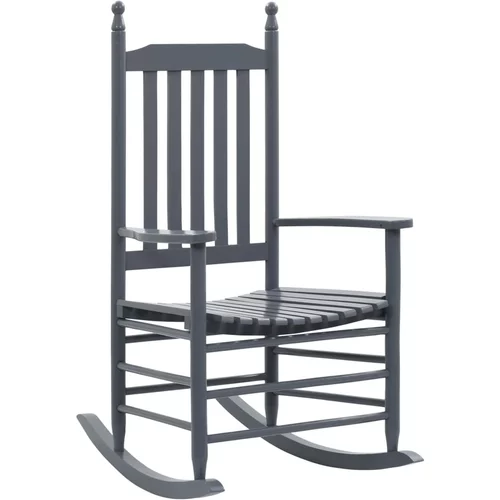 vidaXL Gugalni stol z zaobljenim sedežem siva topolovina, (20659871)