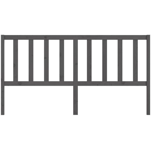  Uzglavlje za krevet sivo 206 x 4 x 100 cm od masivne borovine Slike