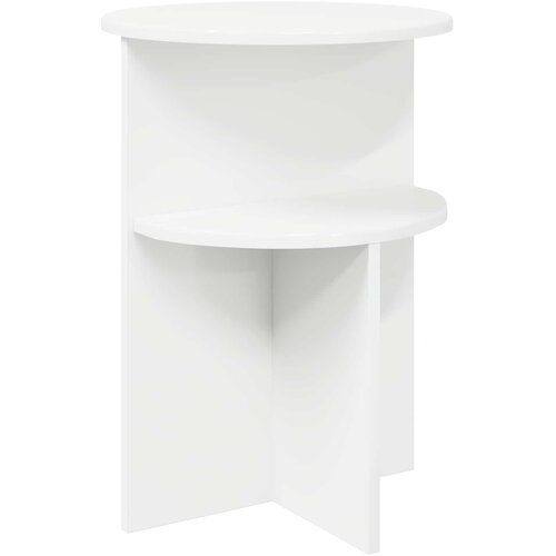 VidaXL Bocni stol s pohranom Bijela &amp;Oslash; 39 5 x 55 cm Konstruirano drvo - Bijela Slike