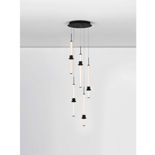 Nova Luce Mat črna keramična LED zatemnitvena viseča svetilka s senčilom iz akrilnega stekla &amp;oslash; 35 cm Stalactite &amp;ndash; Slike