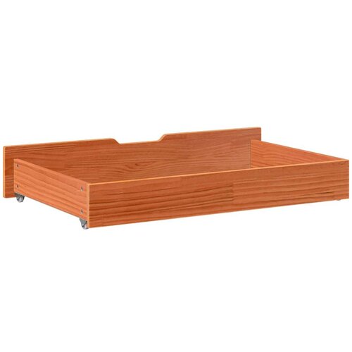 VidaXL Ladice ispod kreveta 2 kom vo&amp;scaron;tano smeđe 95x55x16cm od borovine Slike