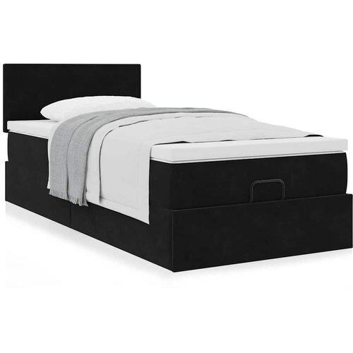 vidaXL Otomanski okvir kreveta s madraca crni 80x200cm baršunasti Cijene