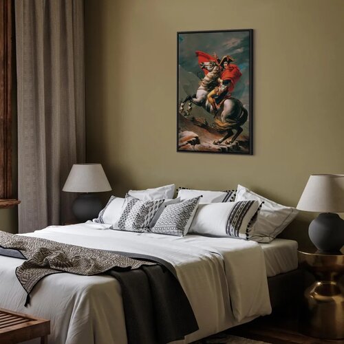  Slika - Jacques-Louis David &amp;ndash; Napoleon Crossing the Alps 40x60 U crnom drvenom okviru Slike