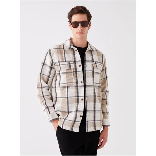 LC Waikiki Men's Regular Fit Long Sleeve Plaid Plaid Lumberjack Shirt Jacket