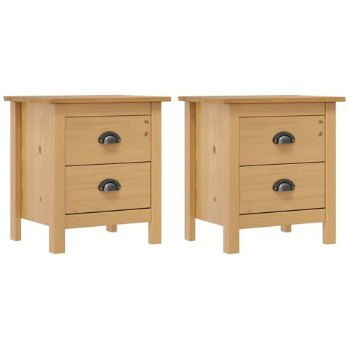 vidaXL Nočna omarica Hill 2 kosa 46x35x49,5 cm trdna borovina Cene