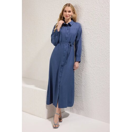 Trendyol Modest Ženska haljina Tctss25Eb00093, Tamnoplava Cene