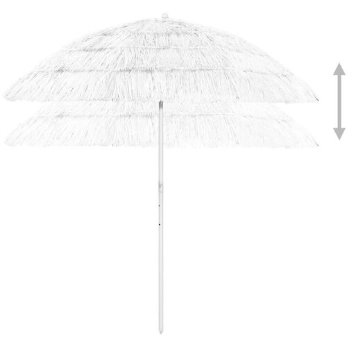  Suncobran za plažu Hawaii bijeli 240 cm Slike