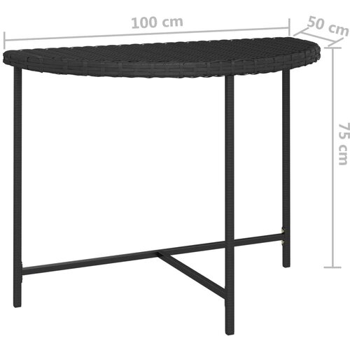 VidaXL Vrtni stol crni 100 x 50 x 75 cm od poliratana Slike