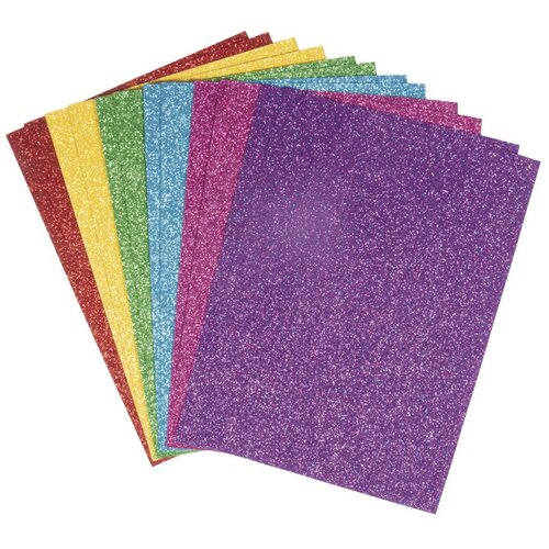 RAYHER Samolepilni papir z bleščic. - Pisani, A5,130g/m2, set 12, (22005927) Cene