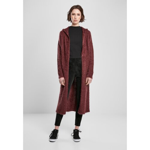 Urban Classics Women's hooded sweater made of soft feathers - burgundy Cene