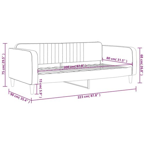 VidaXL dnevni krevet plavi 80 x 200 cm bar&amp;scaron;unasti Slike