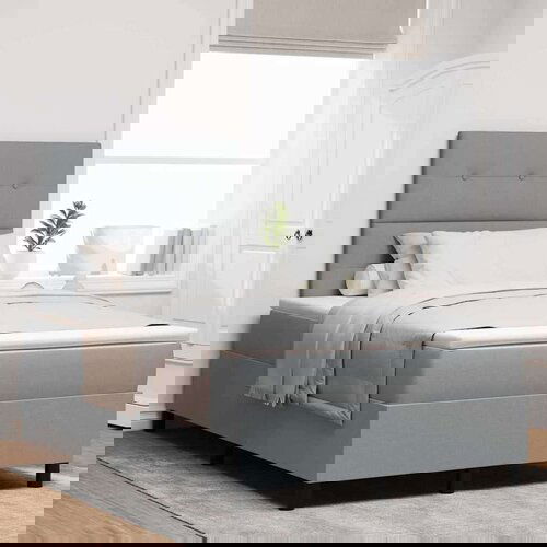  Krevet s oprugama i madracem s LED svjetlom  svijetlo sivo  120 x 200 cm  tkanina Cijene