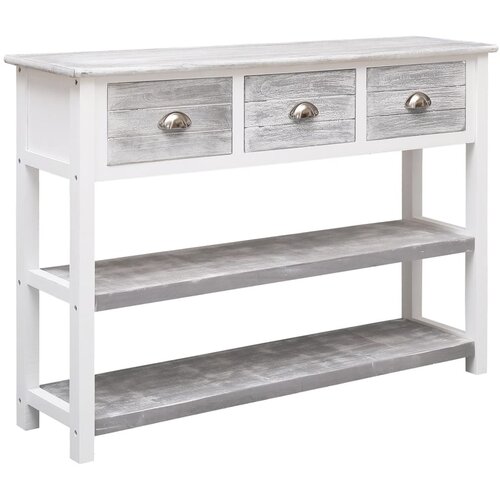 VidaXL Komoda antikna siva 108x30x76 cm od masivnog drva paulovnije Slike