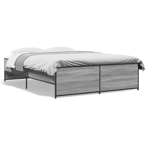 Maison Chic Posteljni okvir - Dvoposteljna postelja - Zakonska postelja siva sonoma 140x190 cm inž. les in kovina-J15194, (21770991) Cene