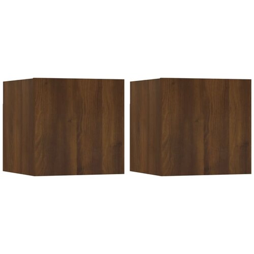 VidaXL Stenska TV omarica 2 kosa rjavi hrast 30,5x30x30 cm, (20732263) Slike