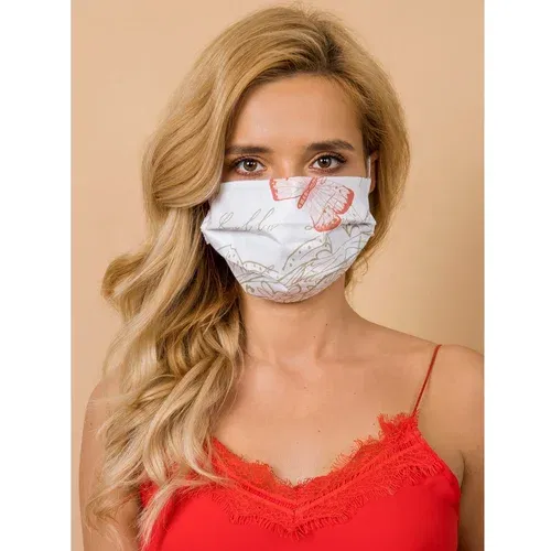 Fashion Hunters White and beige reusable protective mask