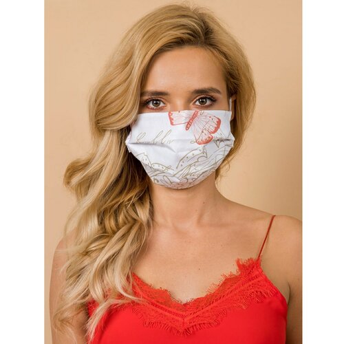 Fashion Hunters White and beige reusable protective mask Cene